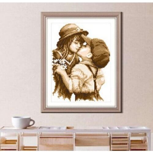 New Chinese Needlework DIY Arts Cross Stitch Sets For Embroidery Kits First Kiss Pattern Counted Bead Cross-Stitching Home Decor