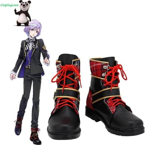 Twisted Wonderland Pomefiore Epel Felmier Black Red Shoes Cosplay Long Boots Custom Made For Halloween Christmas