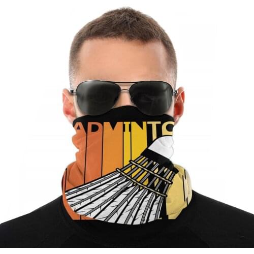 Retro Badminton Scarves Neck Face Mask Men Women Halloween Tube Scarf Balaclava Bandana Versatility Headband Biking Hiking