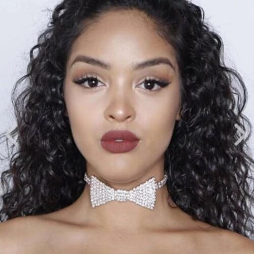 Luxury Rhinestone Bow Necklace Bridal Wedding sexy crystal gold collar fashion jewelry party gifts Christmas accessories