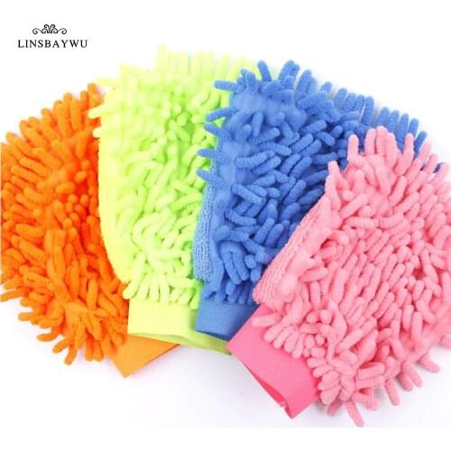 LINSBAYWU Super Mitt Microfiber Car Window Washing Home Cleaning Cloth Duster Towel Gloves Household Cleaner Tool