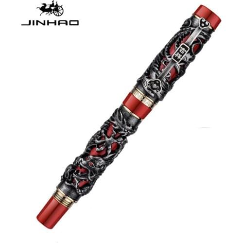 Luxury Jinhao Heavy Dragon Roller ball Pen 0.7 mm Black Ink Refill Writing Pens Business Office Gift with A High-end Gift Box