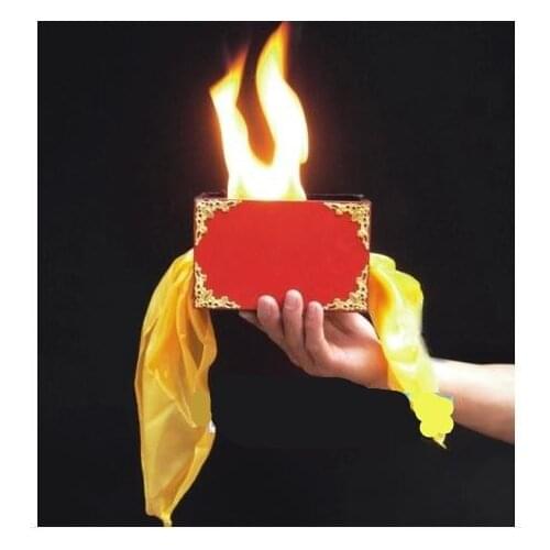 Silk Through The Fire/Fire Box - Stage Magic Tricks Scarve Appeairng Magic Props Magician Stage Illusion Gimmick Props Funny