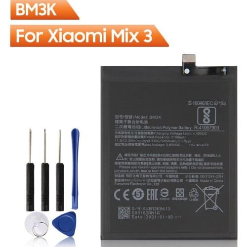 Xiao Mi Original Replacement Phone Battery BM3K For Xiaomi BM3K Xiaomi Mix 3 Authentic Rechargeable Battery 3200mAh