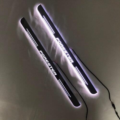 Express delivery led door sill plate strip welcome light threshold guard protectors for Subaru forester