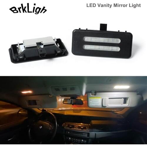 2Pcs No Error LED Vanity Mirror Lights Reading Lamps Auto Parts For BMW E90 E91 E92 E60 E61 E84 X1 F25 X3 E70 X5 E71 X6 White