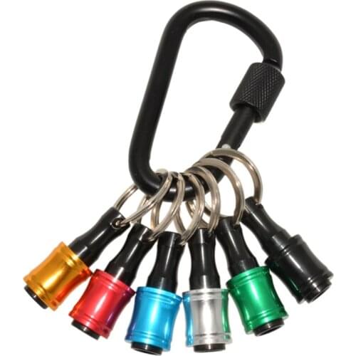 1/4inch Hex Shank Aluminum Alloy Screwdriver Bits Holder Extension Bar Drill Screw Adapter Quick Release Keychain Easy Change