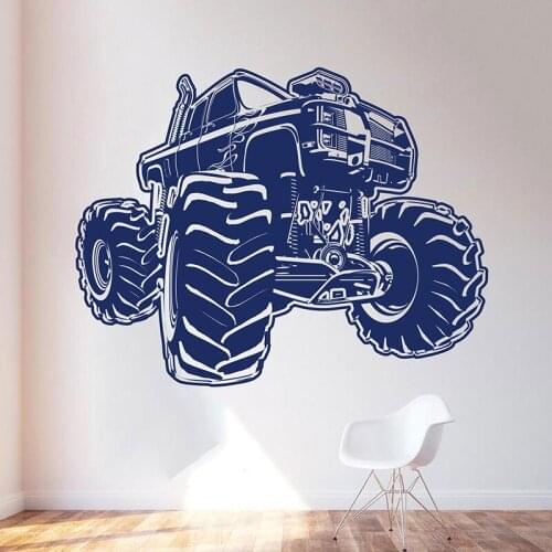 Large Monster Truck Car Auto Racing Sport Wall Sticker Vinyl Home Decor Boy Room Playroom Decal Cartoon Nursery Mural 2011