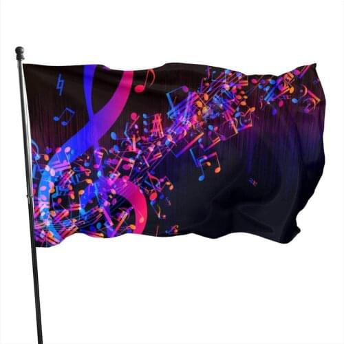 Colorful Galaxy Music Note Garden Flag 3x5ft Vivid Color for Inside/Outside Use Protected Garden Banner Flags Single Side Print