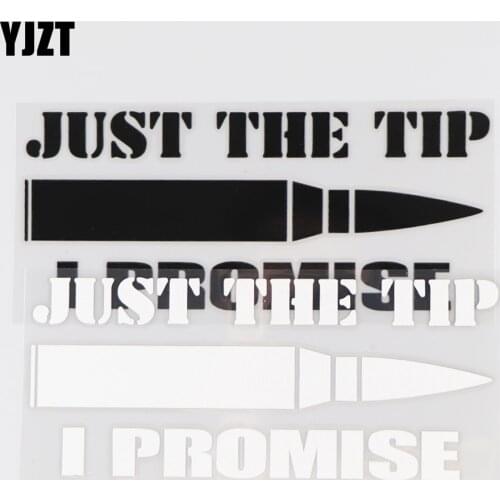 YJZT 16×6.7CM JUST THE TIP I PROMISE Car Sticker Creative Word Pattern Vinyl Decal Black/Silver 4C-0509