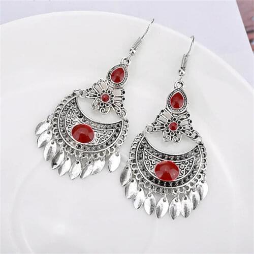 Bohemian Long Tassel Earrings for Women Vintage Hollow Multiplayer Dropping Oil Geometric Drop Earrings Female Party Jewelry