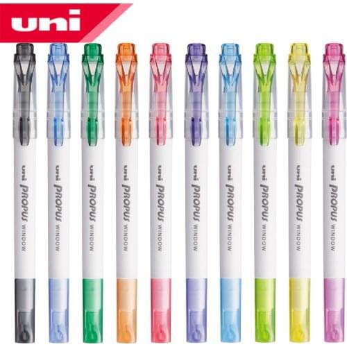1Pcs UNI PROPUS double-headed highlighter PUS-103T is soft and does not hurt the eyes student hand account graffiti color marker
