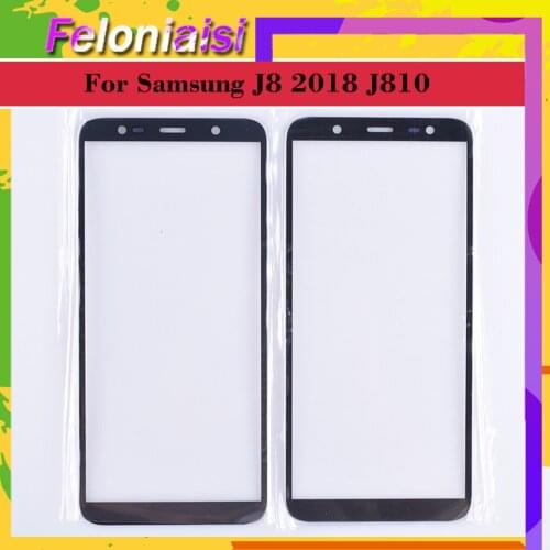10Pcs/lot For Samsung Galaxy J8 2018 J810 J810F SM-J810F/DS J810G ouch Screen Front Outer Glass TouchScreen Lens LCD Front panel