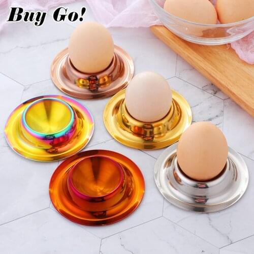 2PCS Portable 201Stainless Steel Round Egg Cups Holders Rose Gold Egg Tray Breakfast Egg Cup Dessert Ice Cream Cup Kitchen Tools