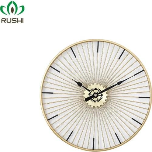 3D Golden Iron Living Room Clock Nordic Simple Creative Wall Clock European Entry Lux Bedroom Decorative Clock Home Decore