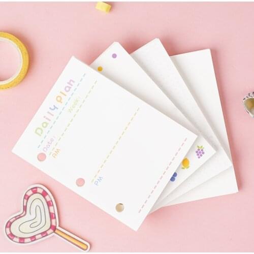 40 Sheets 69x90mm Loose Leaf Notebook Refill Spiral Binder Index Inside Page Grid Daily plan To Do List Dot Paper Stationery