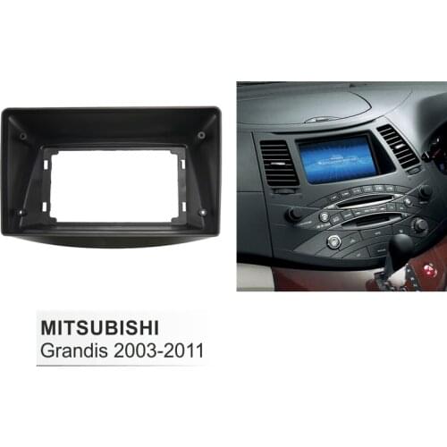 9 inch Car Fascia Radio Panel for MITSUBISHI Grandis 2003-2011 (Auto A/C) Dash Kit Facia Console Bezel 9inch Adapter Plate Trim
