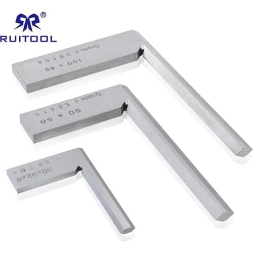 90 degree Angle Square Ruler 50*32/90*50mm/100*65 Stainless Steel Marking Gauge Grade 0 Narrow Side