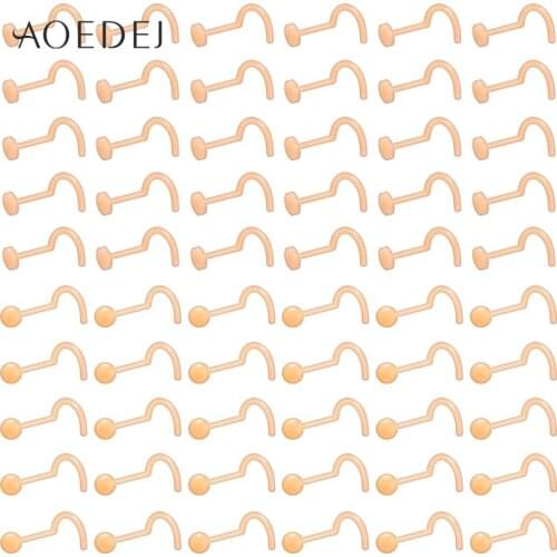 AOEDEJ 60Pcs Piercing Tongue Barbell Ladies Simple Nose Ring Acrylic Stud Clear Transparent Nose Studs For Women Body Jewelry