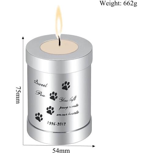 Free Engrave 316L Stainless Steel Cylinder Ash Urn for Human Pet Memorial - Mini Keepsake Prayer Candle Holder Cremation Urns