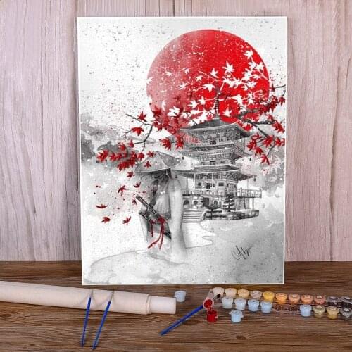 Flower Sakura Painting By Numbers Kit Acrylic Paints 50*70 Oil Painting Wall Decoration Children Handiwork Drawing