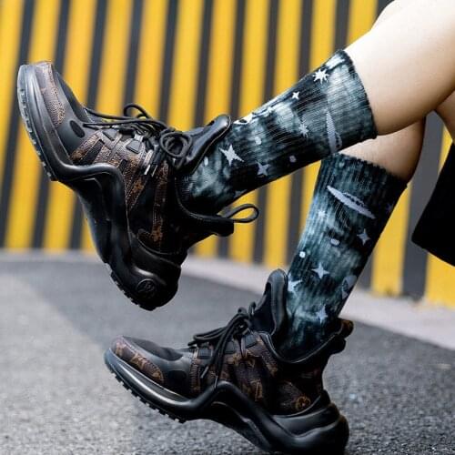 Cotton Street European and American skateboard thick thread couple tie dye pile socks wholesale socks tide socks