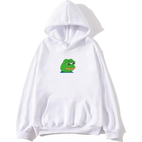 Mens Japanese Fashion Hip Hop Hoodie Sweatshirt Harajuku Casual Hoodie Sad Frog Print Hoodie Unisex Sports Hoodie