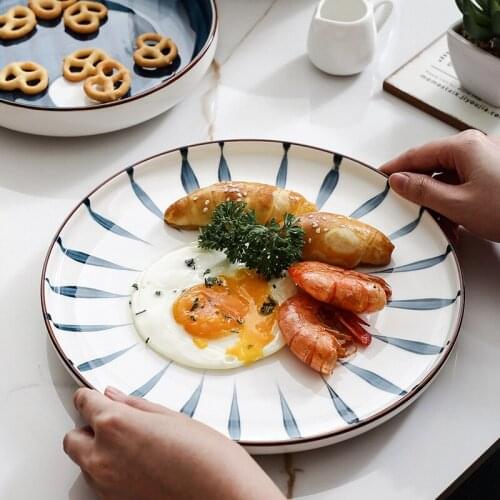 Ceramic tableware creative hand-painted underglaze ceramic plate Western food plate Steak plate plate