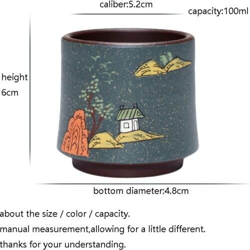 Creative Tea Cup 100ml Handmade Purple Clay Cups Vintage Teacup Upscale Mug Coffee Mugs China Teacups Teaware Decoration Crafts