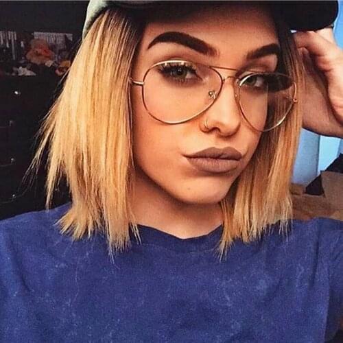 TFJ Fashion Women Alloy Glasses Frames Men Brand Metal Big Glasses Women Optical Gold Shield Frame gafas oculos de grau