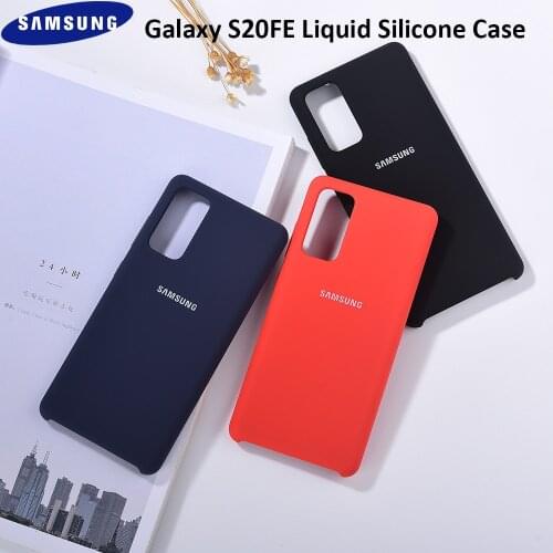 Original Samsung S20fe Liquid Silisone Phone Case Protective Soft Back Cover For S20 Lite Waterproof Silky Housing Skin Shell