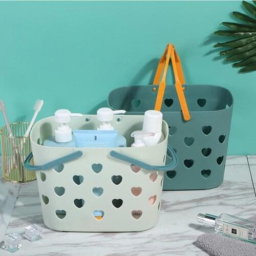 Plastic Portable Bath Basket Bathroom Products Shampoo Sundries Storage Basket Multi-functional Hollow Hanging Small Basket