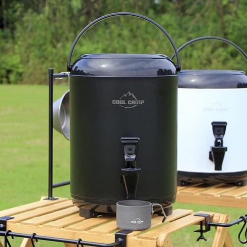 6L Camping Insulation Bucket Juice Beverage Barrel Kettle Picnic Thermos Bucket With Tote Bag Outdoor Travel Teapot Jug With Tap