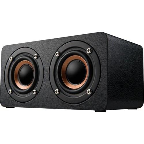 Portable Wooden Bluetooth Speaker Subwoofer Stereo Wireless Wood Speaker Support TF Card Aux Play