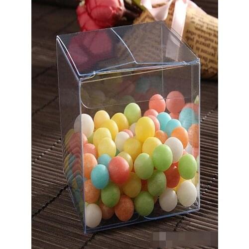 100pcs/lot 4x4x4 CM PVC Clear Package Box Square Plastic Containers Jewelry Gift Box Candy Towel Cake Box Free Shipping
