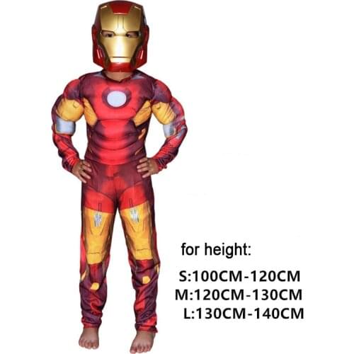 Christmas Boys super hero party halloween Superhero costumes for children child Muscle ironman Thor Hulk Mask Deadpool Venom