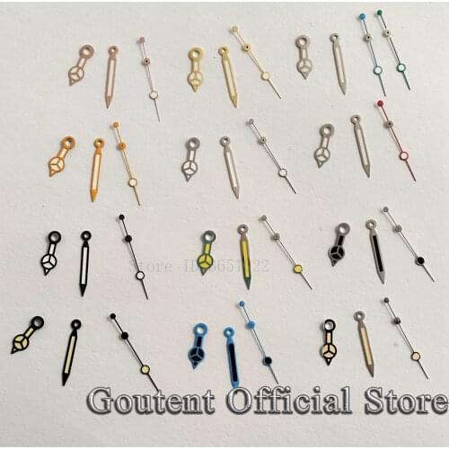 Silver Watch Hands Green Luminous Fit For NH35 NH35 movement for mens mechanical wristwatches