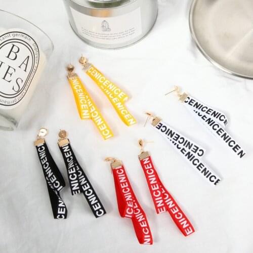 UFOORO stud earrings temperament women Creative fantasy long 9cm ribbon Sports style girl Earrings gift dropshipping