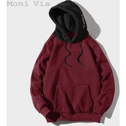 New Europe and America Mens Hoodie Solid Autumn Hooded Casual Sweater Loose Male Various Colours Sweatshirt Tops Male Clothing