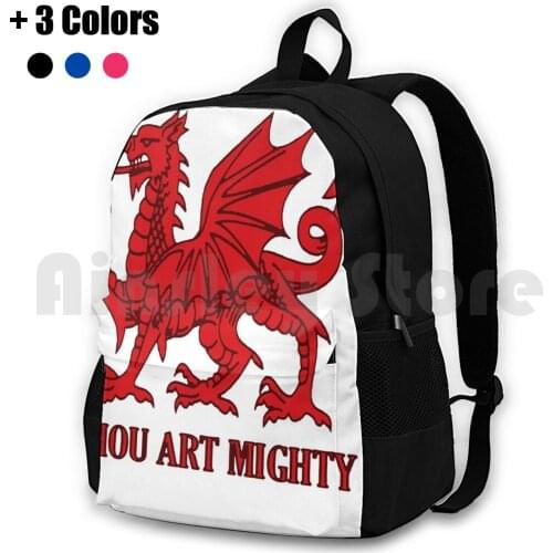 Thou Art Mighty Red Dragon Welsh Rugby Outdoor Hiking Backpack Waterproof Camping Travel Chant Anthem Song Hymn Bread Of Heaven