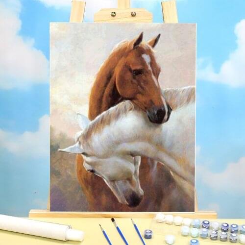 Horse Animal DIY Painting By Numbers Package Acrylic Paints 50*70 Picture By Numbers Photo Handmade Crafts For Wholesale