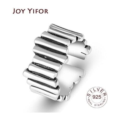 Vintage Silver Color Metal Punk strip Open Rings Design Finger Rings for Women men Party Jewelry Gifts
