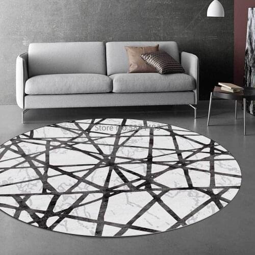 200cm Modern Minimalist Black and White Lines Staggered Living Room Bedroom Hanging Basket Chair Round Floor Mat Customization