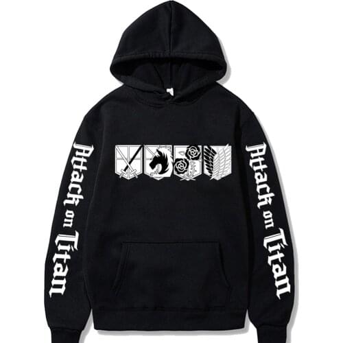 2021 Hot Anime Final Season Attack on Titan Hoodie Titans Attack Graphic Harajuku Sweatshirt Male