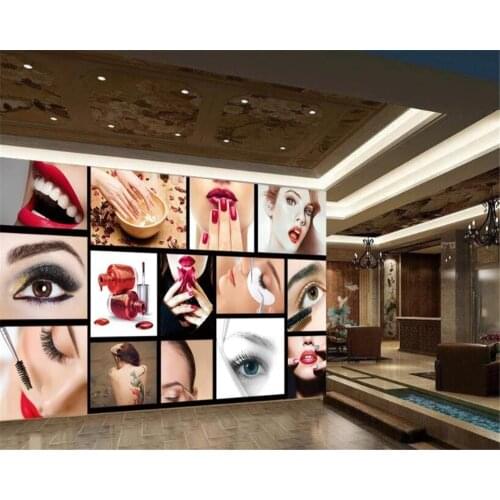 Beibehang Customize any size European and American fashion beauty salon eyebrows nail backdrop 3d wall murals wallpaper