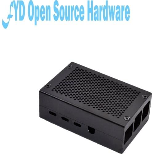 Raspberry Pi 4 Aluminum Case, Pi4 Case with Fan and 4 pcs Heat-Sinks, Raspberry Pi 4B Case with Fan