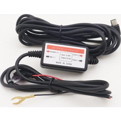 Belesh 5V 2A USB 2.0 OBD Buck Line 24 Hours Parking Monitoring Continuous Power Supply For Car DVR Camera 3m Cable Length
