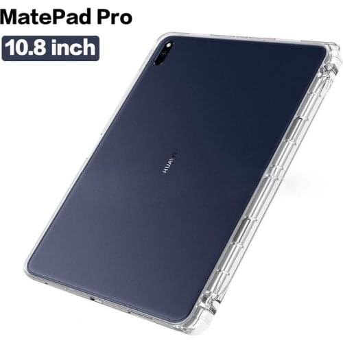 Transparent Cover For Huawei MatePad Pro 10.8'' 2019 MRX-W09 W19 AL09 AL19 With Pencil Holder TPU Silicon Back Tablet Case