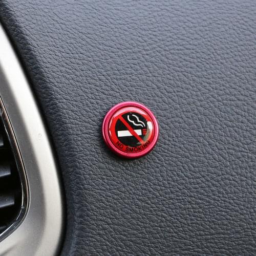 Color My Life Stainless Steel Car Styling No Smoking Logo Trim Stickers Sar Stickers No Smoking Metal Sign Car Sticker