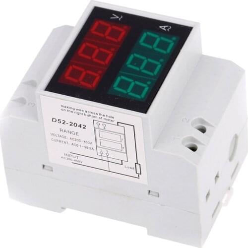D52-2042 LED Voltmeter Ammeter Digital Multi-function Meter High Precision Stable And Durable Voltmeter Ammeter AC200-450V